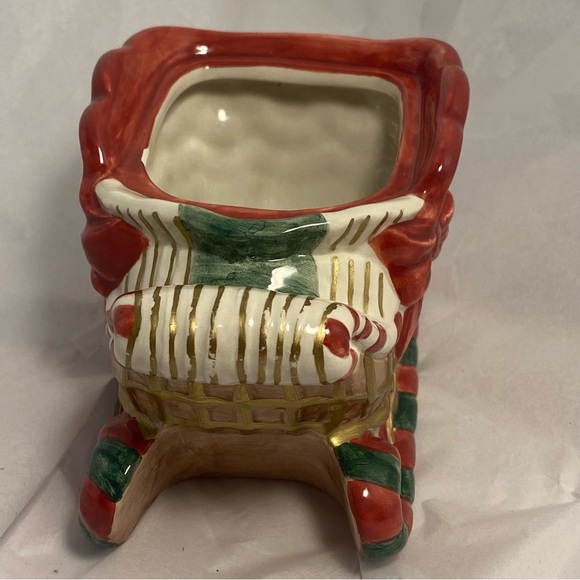 90s Fitz And Floyd Christmas Sleigh Figurine candy sugar bowl 1995 vintage used - Picture 7 of 16